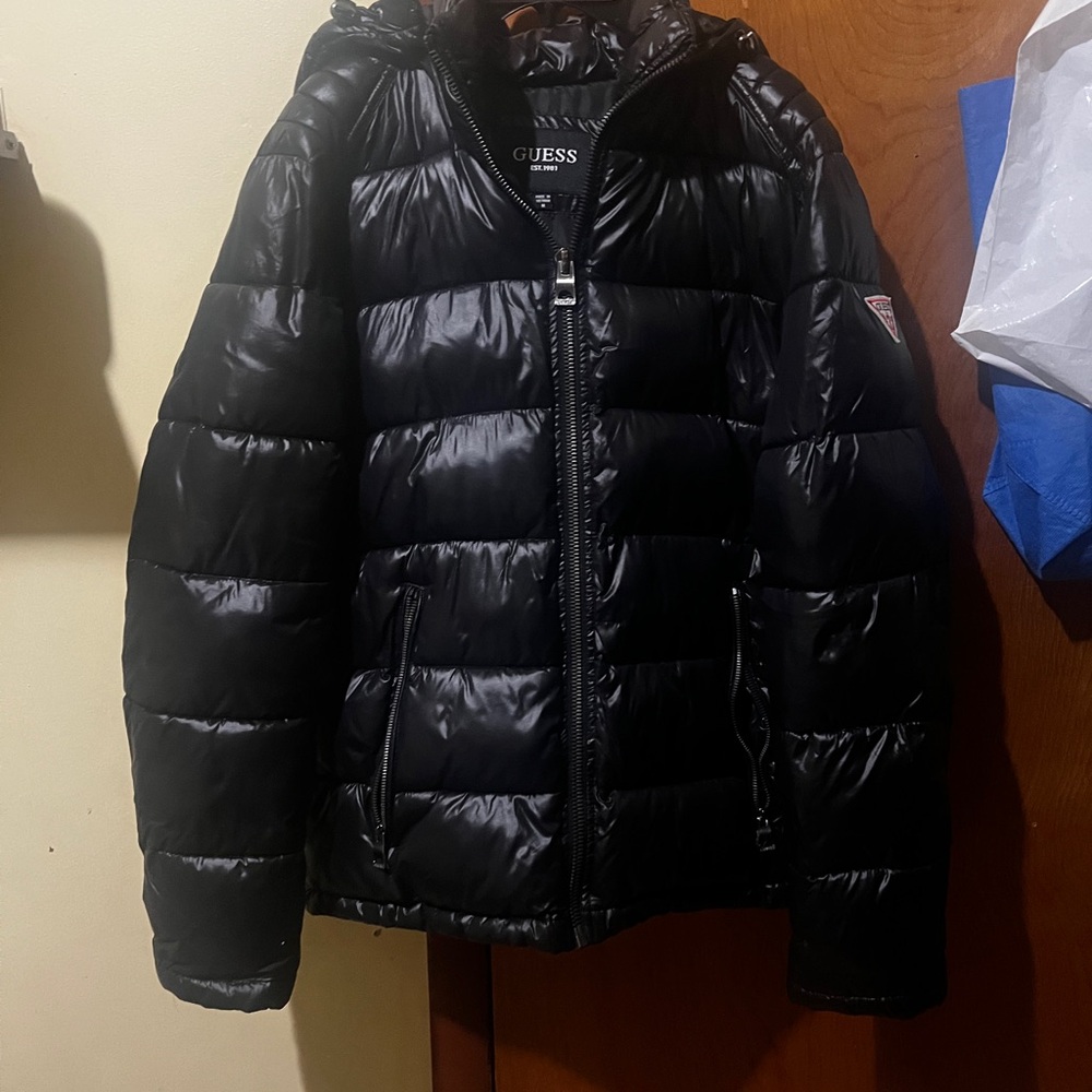 GUESS Men's Hooded Puffer Coat